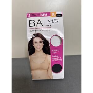 BALI 2 Pack Women's Comfort Revolution Bras Size S Wirefree Black White Shaping